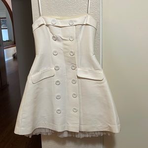 Bcbg strapless suiting dress I’m color gardenia